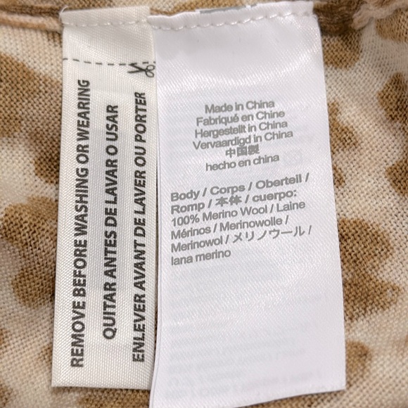 J.Crew Classic merino wool sweater in Leopard Print NWOT - Picture 6 of 6